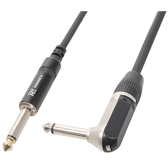 Cabo Profissional Jack 6,3mm Macho Mono - Jack 6,3mm 90º Macho Mono (6 mts) - Power Dynamics CONNEX