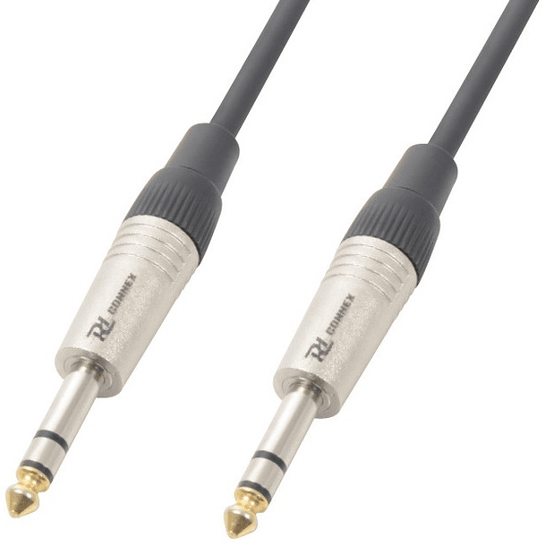 Cabo Profissional Jack 6,3mm M. Stéreo - Jack 6,3mm M. Stéreo (3 mts) - Power Dynamics CONNEX 