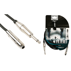 Cabo Jack 6,3mm Macho - Jack Fêmea 6,3mm Mono (5 mts) - HQ POWER