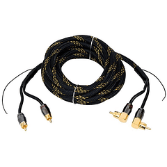 Cabo Car Audio HQ 2x RCA Macho - 2x RCA Macho + Massa (5 mts) - BLOW