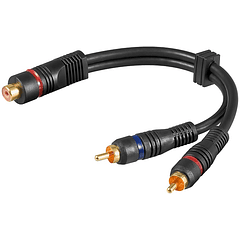 Cabo Adaptador 2 RCA Macho - 1 RCA Femea (20cm) - GOOBAY