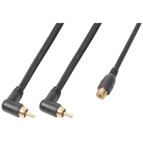 Cabo Adaptador 2 RCA Macho 90º - 1 RCA Femea (30cm) - Power Dynamics CONNEX 