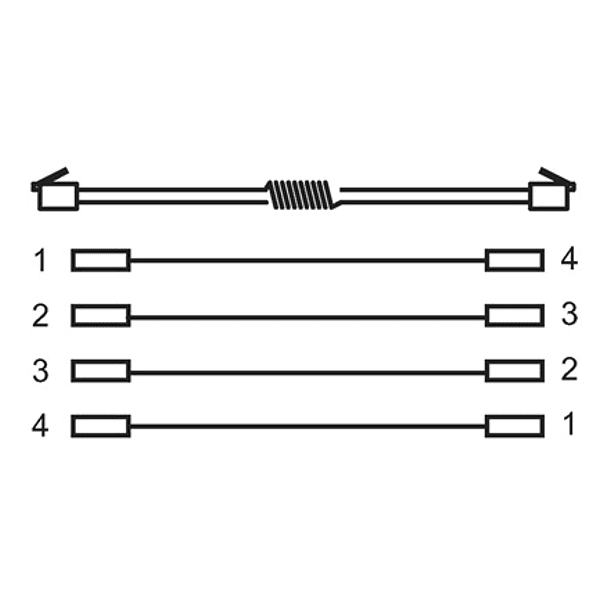 Cabo p/ Ligação do Auscultador Telefone RJ10 (2 mts) - Preto 2