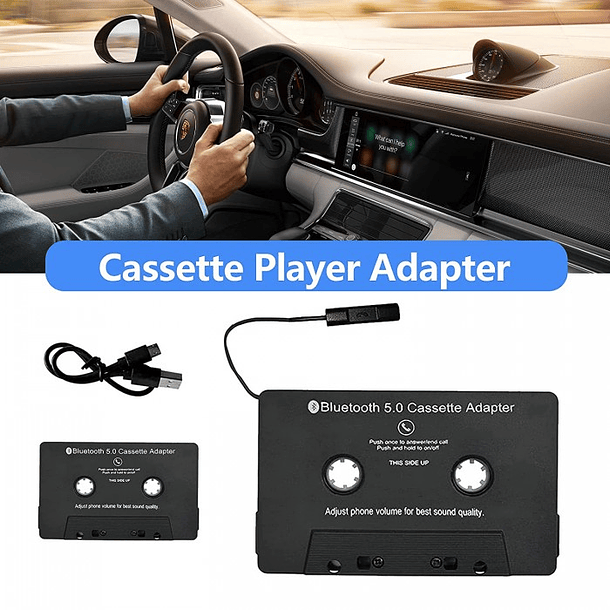 Cassete Adaptadora Bluetooth 5.0 c/ Mãos Livres p/ Carro 2