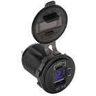 Tomada de Isqueiro de Painel c/ USB QC 3.0 + USB-C PD + Indicador de Tensão 48W - PEIYING 1