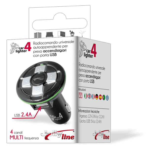 Ficha p/ Auto Isqueiro Multifunções c/ Comando Emissor Multi-Frequências (280~868MHz) - JollyLine 2