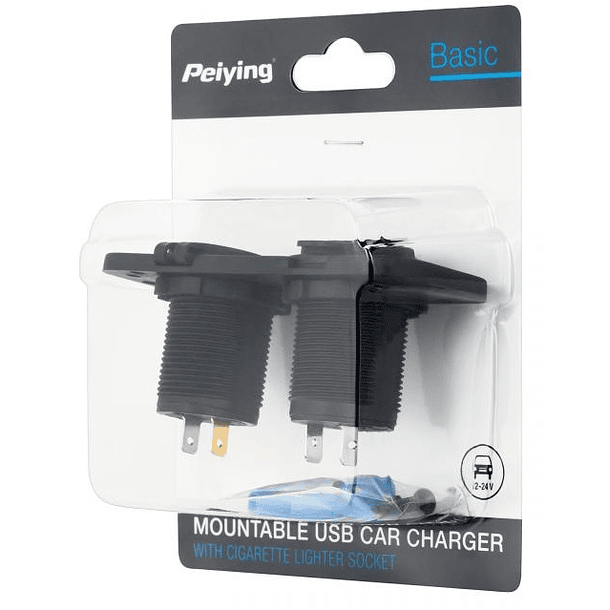 Tomada de Isqueiro de Painel c/ 2x USB (5V / 2.1A/1A) - 105x45mm 3