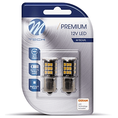 Blister 2x Lampadas 48 LEDs SMD BA15s 12V Branco 6000K (CANBUS) - M-TECH