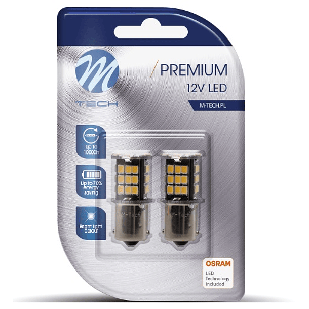 Blister 2x Lampadas 48 LEDs SMD BA15s 12V Branco 6000K (CANBUS) - M-TECH 1