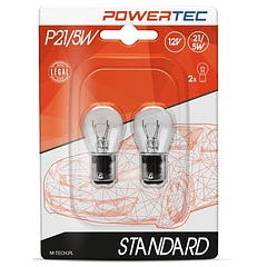 Blister 2x Lampadas Halogéneo P21/5W 12V BAY15d - POWERTEC