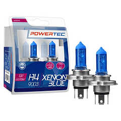 Pack 2x Lampadas Halogeneo (XENON BLUE) p/ Automóvel H4 55W 12V - POWERTEC