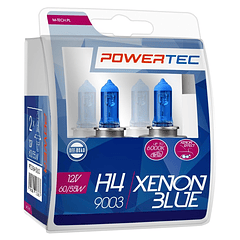 Pack 2x Lampadas Halogeneo (XENON BLUE) p/ Automóvel H4 55W 12V - POWERTEC
