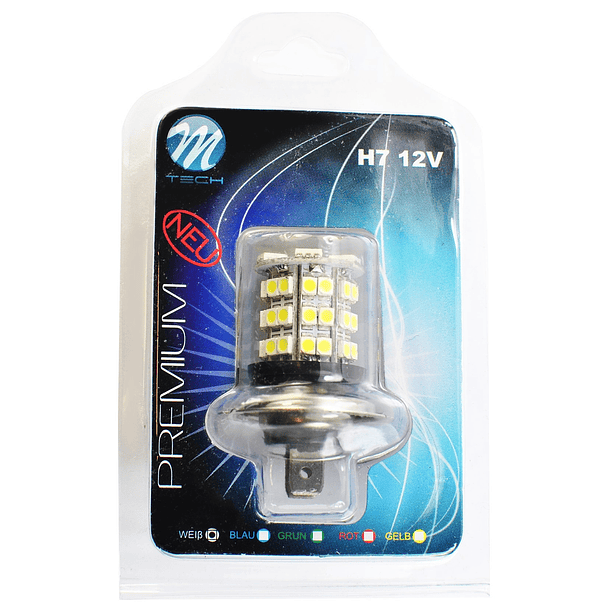 Lampada 42x LEDs SMD3528 + 6x LEDs SMD5050 H7 12V Branco 6000K - M-TECH 2
