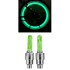 Pack 2 Lampadas NEON Sinalizadoras Verde p/ Rodas Veiculos (Carro, Mota, Bicicleta, ...)