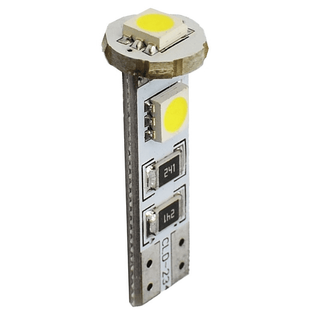 Blister 2x Lampadas T10/W5W 3 LEDs SMD5050 12V Branco 6000K CANBUS 2