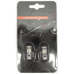 Blister 2x Lampadas T10/W5W 8 LEDs SMD 12V Branco 6000K CANBUS - M-TECH