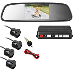 Kit 4 Sensores Estacionamento + Espelho Retrovisor