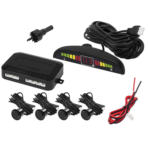 Kit 4 Sensores Estacionamento de Automóvel c/ Display - Preto 1