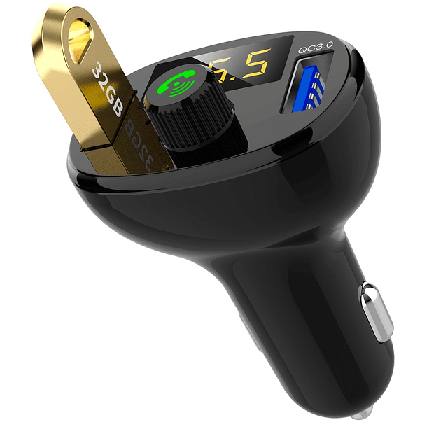 Transmissor Auto FM 12/24V c/ MP3-USB-Bluetooth + Mãos Livres + Carreg. Rápido USB (QC3.0) 2