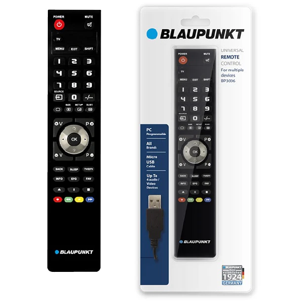 Comando TV/SAT/TDT/DVD/VCR 4:1 Programável p/ PC - BLAUPUNKT 