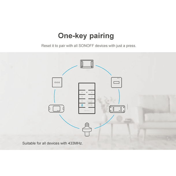 Comando Remoto 4 Canais 433Mhz - Sonoff 4