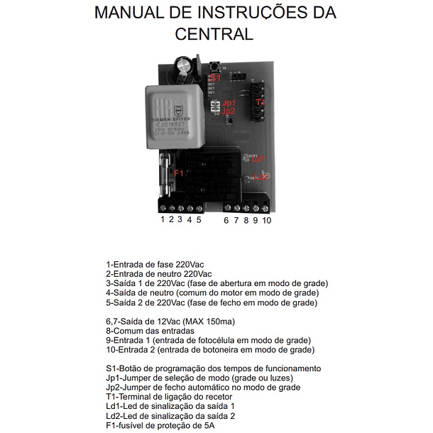 Kit Receptor Multi-Códigos 220V (Quadro Dupla Função) c/ 2 Comandos 2