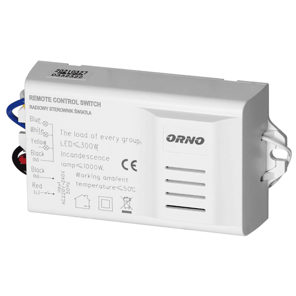 Kit Emissor Receptor 3 Canais 433Mhz c/ Comando - ORNO 4