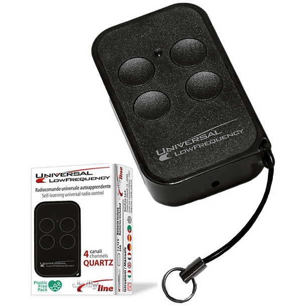 Comando Garagem 4 Canais QUARTZ Multi-Frequência Ajustável (27...40,685Mhz) - JollyLine 