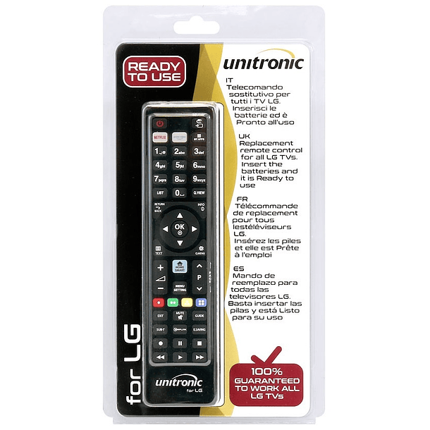 Comando Universal Dedicado p/ TVs LCD LG - UNITRONIC 1