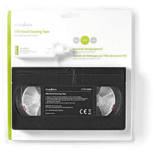 Cassete de Limpeza VHS c/ Liquido - NEDIS 4