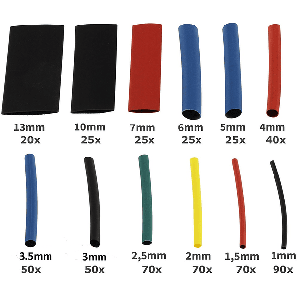 Kit Manga Termoretractil Multicor (560 pcs) - Caixa Plástica 2