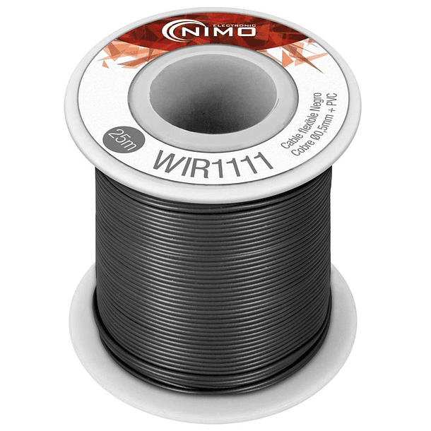 Bobine Fio Flexivel Cobre 0,5mm (Preto) p/ Montagens - 25 mts 