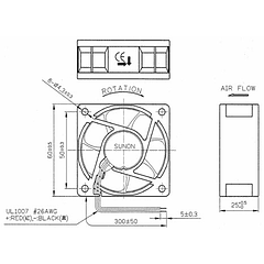 Ventilador 60x60x25mm 24V - SUNON