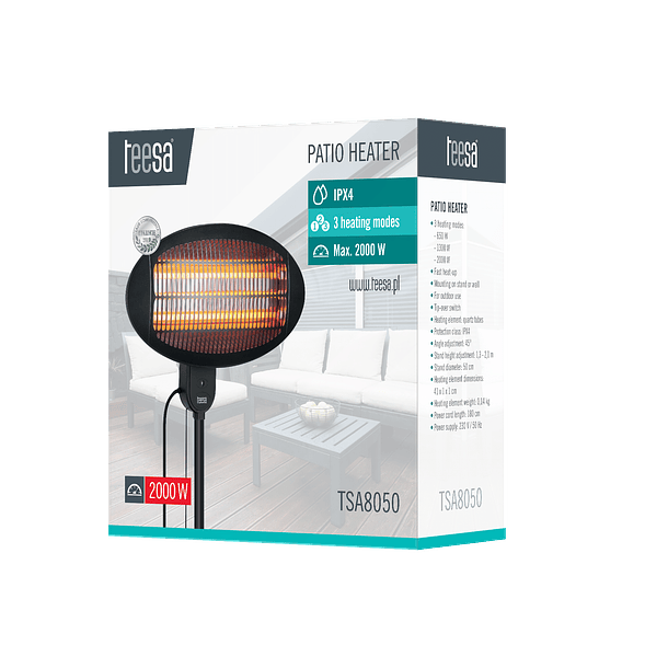 Aquecedor Exterior p/ Chão 2000W (IPX4) - TEESA 4