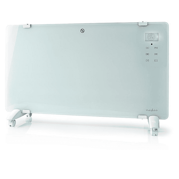 Aquecedor Convecção Inteligente Wi-Fi 2000W Vidro c/ Comando Chão/Parede SmartLife (Branco) - NEDIS 1