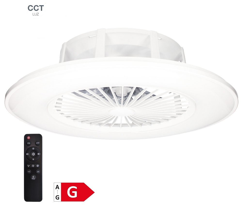 Ventoinha de Teto Ø56cm c/ Iluminação LED CCT Regulável c...
