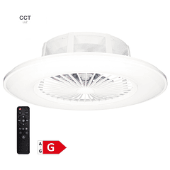 Ventoinha de Teto Ø56cm c/ Iluminação LED CCT Regulável c/ Comando (Branco) - GSC