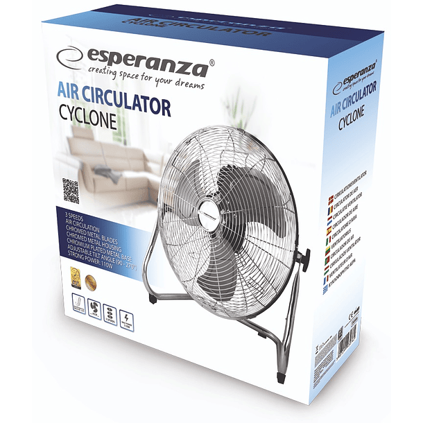 Ventoinha Industrial de Chão 3 Velocidades 110W (Ø45cm) - ESPERANZA 2