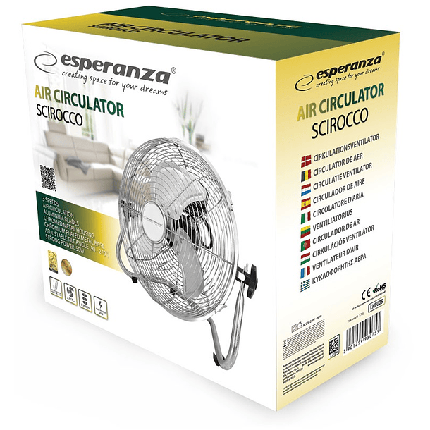Ventoinha Industrial de Chão 3 Velocidades 50W (Ø30cm) - ESPERANZA 2