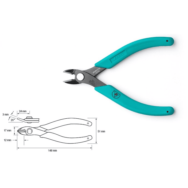 Alicate de Corte Lateral (Ø1,6mm) - JBC 