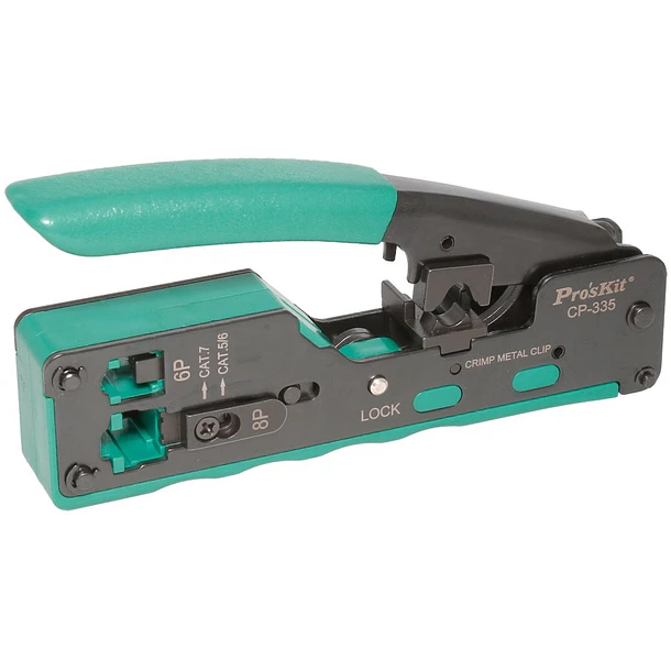 Alicate Modular p/ Cravar Fichas Telefone/Rede RJ11/12/RJ45 - Proskit CP-335 1