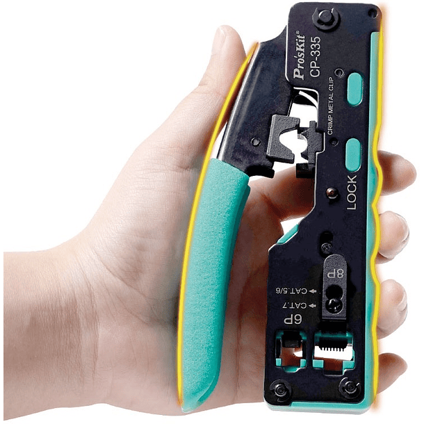 Alicate Modular p/ Cravar Fichas Telefone/Rede RJ11/12/RJ45 - Proskit CP-335 3