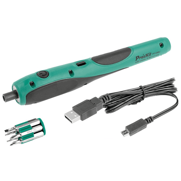 Aparafusador Portátil Eléctrico Recarregável via USB (Iluminação LED) - Proskit 1