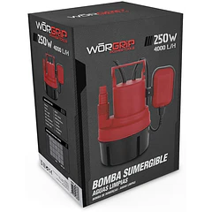 Bomba de Água Limpa 250W 4000L/h 0,6Bar - WORGRIP