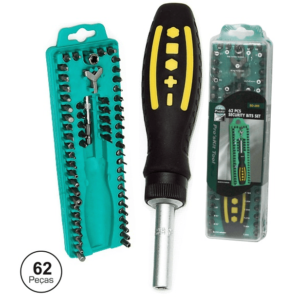 Conjunto Chave c/ 62 Bits - Proskit 