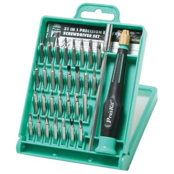 Kit Chave c/ 30 Bits + Extensor (Estojo) - Proskit 