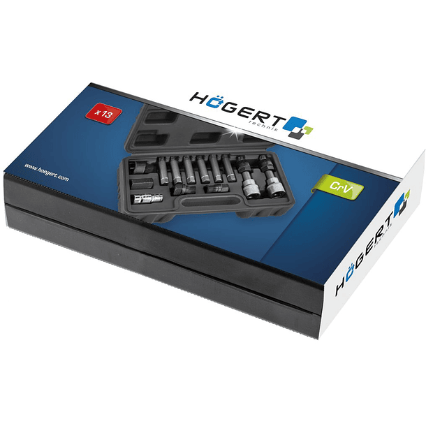 Conjunto de 13 Peças p/ Remoção de Polias de Roda Livre de Alternadores - HOGERT 2