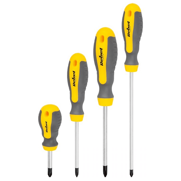 Conjunto 8x Chaves de Fenda/Cruz - REBEL 3