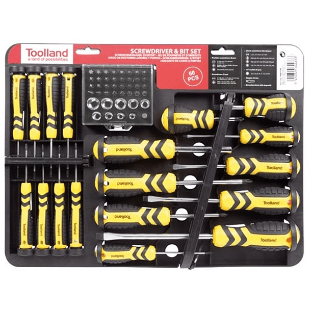 Conjunto de Chaves e Bits (60pcs) - Toolland 
