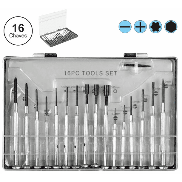 Conjunto de 16x Chaves de Precisão - Toolland 1
